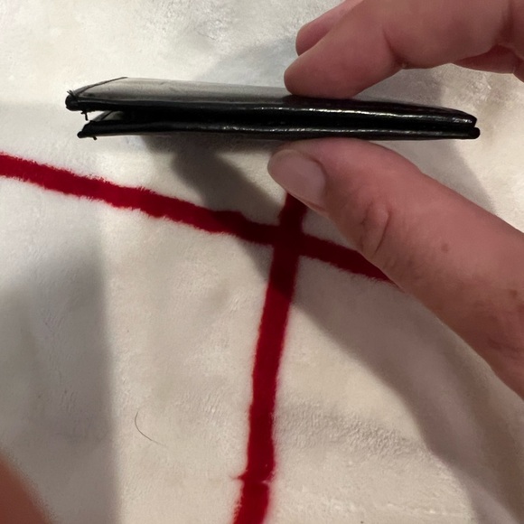 Coach Compact Credit Card Wallet 4685 Bifold Black Leather Calfskin - Picture 6 of 9